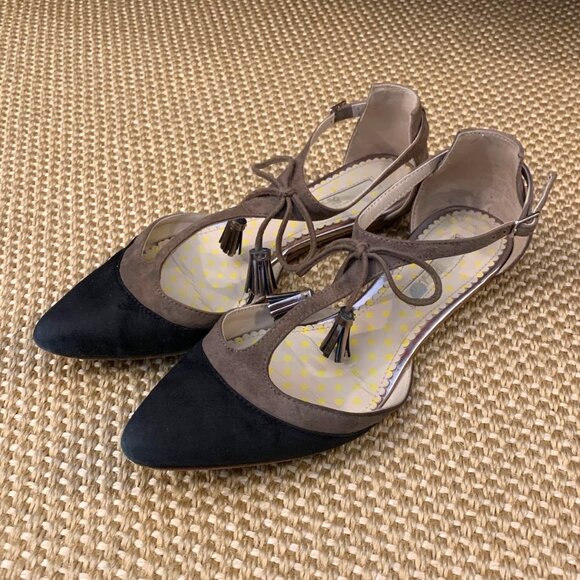 Boden T-strap suede flats with tassels - Picture 1 of 6